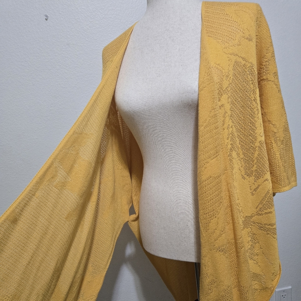 LANE BRYANT Mustard Yellow Open-Front Kimono Duster Size 14/20 - Picture 4 of 14
